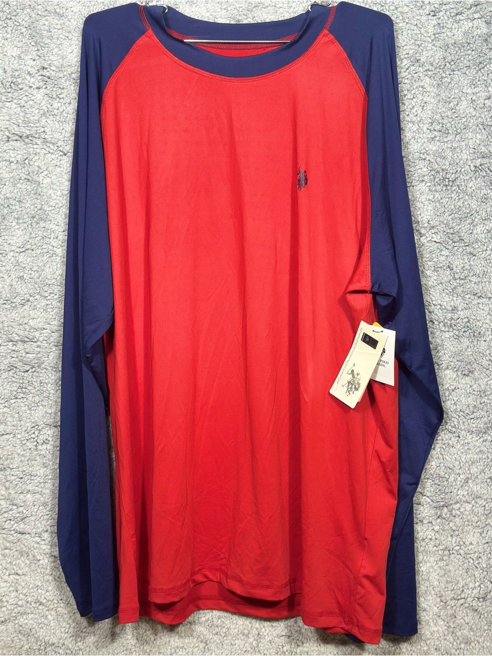 U.S. Polo Assn. Long Sleeve Shirt 2XL Red Navy Raglan New With Tags